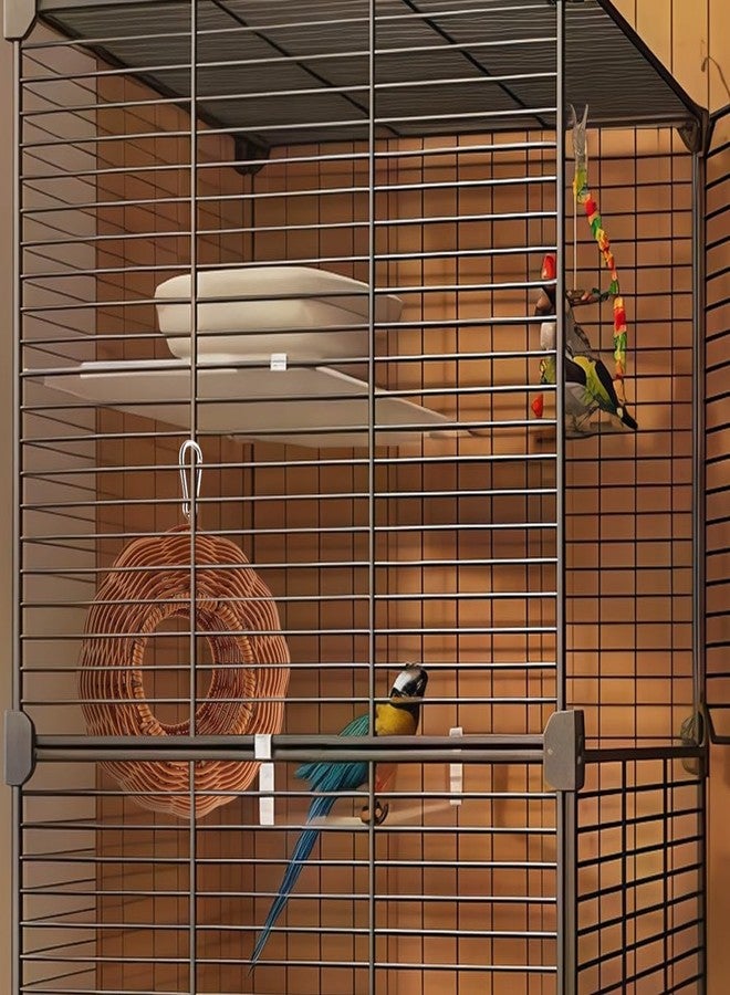 VTurboWay Bird Rattan Nest Chew Resistant Nest Hanging House Parrot Breeding Hideout for Bird Parrot Cockatiel Budgie Parakeet Finch Canary (Double Entrance) - Image 4